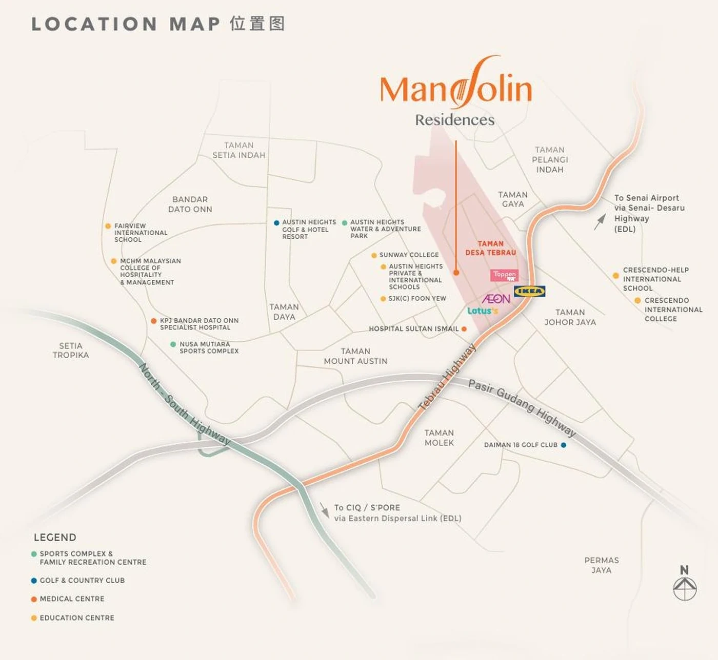 Mandolin Residences location map in Taman Desa Tebrau